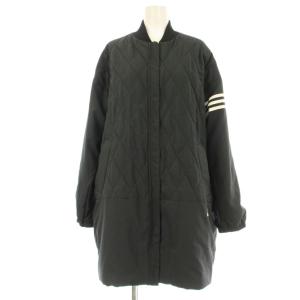 ロングコート ウール調キルトコート 中綿 M 黒 ブラック DH4142 /OR