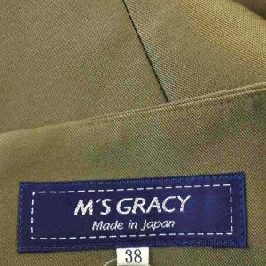 M'S GRACY ノースリーブ ワンピース IT-721540-2 リボン ひざ丈 38 カーキ /G