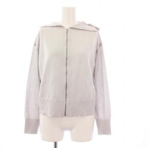 24AW SHEER KNIT 2 TIARE ニットパーカー ジップアップ 長袖 クロップド丈 38