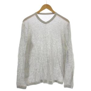 ニット Vネック セーター コットンニット 長袖 F グレー /G