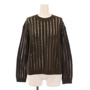 24SS LINECO IRIS サマーニット 長袖 クルーネック ストレッチ かぎ編み 麻 リネン 38