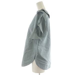 JIL SANDER シャツ ブラウス 半袖 麻 リネン 32 水色 ライトブルー JSPU560426WU33030021
