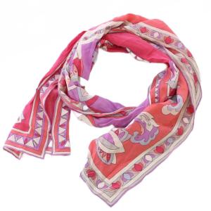 スカーフ 総柄 イタリア製 ピンク /BM