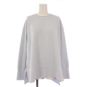 23SS CHIARO AUTORIN サマーニット 長袖 クルーネック ストレッチ 無地 38 水色