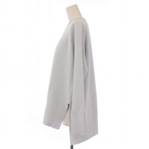 theory luxe 23SS CHIARO AUTORIN サマーニット 長袖 クルーネック ストレッチ 無地 38 水色