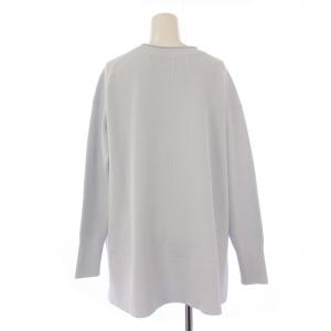 theory luxe 23SS CHIARO AUTORIN サマーニット 長袖 クルーネック ストレッチ 無地 38 水色