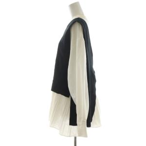 ELENDEEK 22SS 2点セット シャツ ブラウス 長袖 ニットベスト F 黒 ブラック 白 ホワイト 512212610601