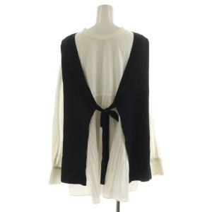 ELENDEEK 22SS 2点セット シャツ ブラウス 長袖 ニットベスト F 黒 ブラック 白 ホワイト 512212610601