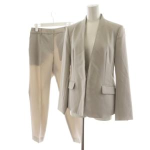 スーツ セットアップ ノーカラージャケット パンツ スラックス M グレー 12-0306000 12-0304000