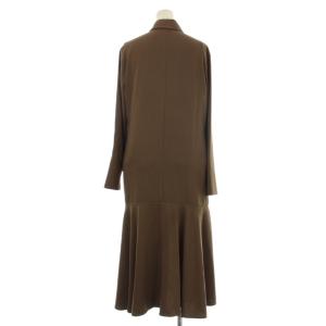 MILA OWEN MILAOWEN マーメイドラインジャージシャツドレス シャツワンピース ロング 長袖 0 茶 ブラウン 09WF0201116