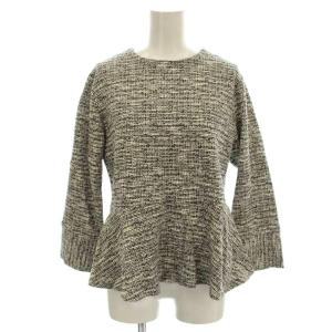 22SS ツイードプルオーバーブラウス 311-10-0661-1994 七分袖 M 白 黒 /G