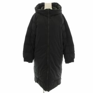 ダウンコート B57507 ロング フード コート 38 黒 ブラック /G