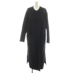 victorian リバーロングノーカラーコート 38 ブラック 19020500403030