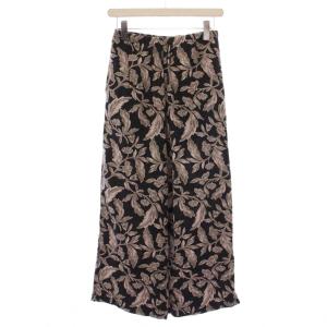 24SS リネンレーヨンワイドパンツ 総柄 M 黒 IT45-24B002 /BM