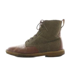 Clarks ブーツ レザー 切替 レースアップ 8 ブラウン /NQ