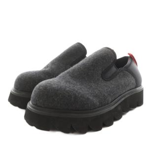 23SS moc SHOES モックシューズ 切替 24.0cm グレー 黒 ブラック /AN14