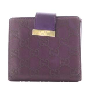 GGシマ 財布 二つ折り 小銭入れ レザー 紫 パープル /AN23 OH