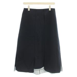 スカート 531-7220702 ひざ丈 台形スカート 38 ネイビー 紺 /G