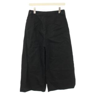 MARGARET HOWELL ワイドパンツ ガウチョパンツ 麻 リネン ハイウエスト 2 黒 ブラック 578-7144001 /HN