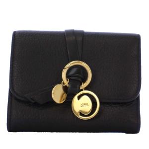 Alphabetスモールトリフォールドウォレット 三つ折り財布 Wホック グレインレザー 黒 /KH OH