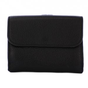 Chloe Alphabetスモールトリフォールドウォレット 三つ折り財布 Wホック グレインレザー 黒 /KH OH