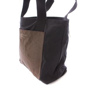 MARGARET HOWELL idea トートバッグ ハンドバッグ ナイロン ロゴ バイカラー 黒 ブラック 茶 ブラウン /BB