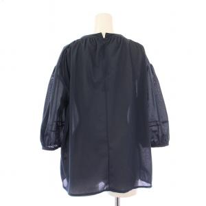 23区 クリアトリコットジャージー ギャザーデザインカットソー シャツ ブラウス プルオーバー 七分袖 無地 38