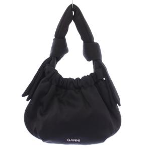 SMALL HOBO ワンショルダーバッグ ハンドバッグ 結び目 ロゴ F 黒 ブラック A4610-099