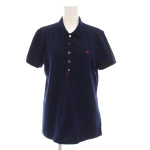 ポロシャツ 半袖 コットン L/G ネイビー ピンク /YM