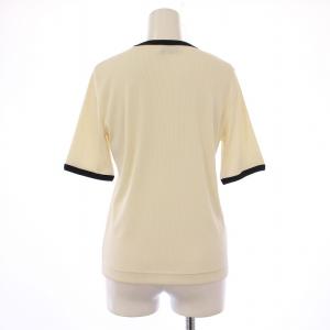 UNITED ARROWS 24SS リブバイカラーパイピングTシャツ 半袖 クルーネック ストレッチ F アイボリー 1517-699-2568