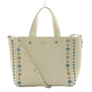 MINI PEGASI ハンドバッグ 2way スタースタッズ レザー ホワイト