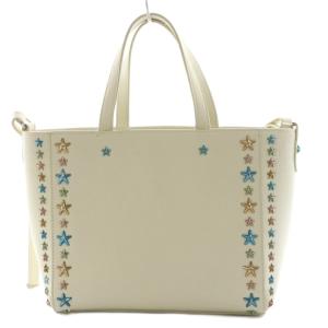 JIMMY CHOO MINI PEGASI ハンドバッグ 2way スタースタッズ レザー ホワイト