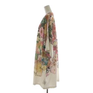 MM6 Maison Margiela ワンピース ロング丈 7分袖 花柄 S マルチカラー ピンク ベージュ 緑 グリーン S52CT0267