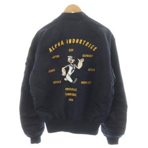ALPHA INDUSTRIES × ポパイ POPEYE L-2B USスペック フライトジャケット 中綿ジャケット ロゴ 刺繍 ナイロン