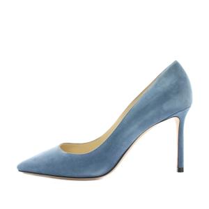 JIMMY CHOO ロミー85 ROMY85 パンプス ポインテッドトゥ ハイヒール スエード 38 バタフライブルー 214ROMY85