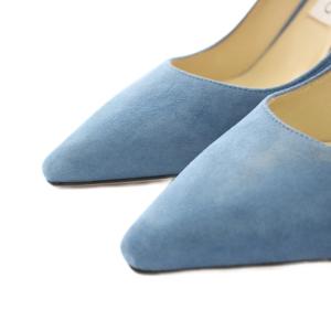 JIMMY CHOO ロミー85 ROMY85 パンプス ポインテッドトゥ ハイヒール スエード 38 バタフライブルー 214ROMY85