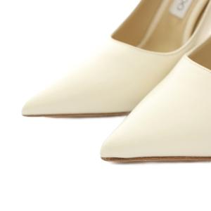 JIMMY CHOO ラブ100 LOVE100 パンプス ポインテッドトゥ ピンヒール レザー リボン ラインストーン 37