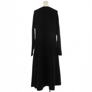 SLOBE IENA 22AW ウォッシャブルフレアワンピース ロング 長袖 ウール混 黒 ブラック 22040912274030
