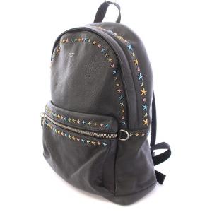 JIMMY CHOO WILMER スタースタッズ レザー リュックサック ブラック