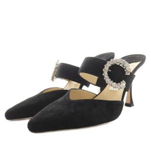 MARTA90 ミュール ビジュー スエード 38 ブラック