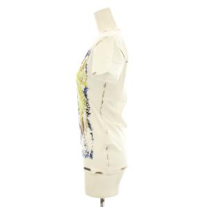 GALLIANO Tシャツ カットソー 半袖 クルーネック 総柄 プリント L 白 ホワイト SR77F92 /KU