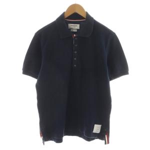トリコロール ポロシャツ 半袖 コットン 3 紺 ネイビー /AN31