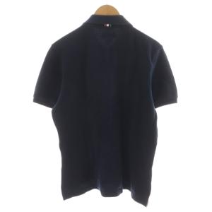 THOM BROWNE トリコロール ポロシャツ 半袖 コットン 3 紺 ネイビー /AN31
