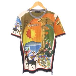 Tシャツ 半袖 クルーネック 総柄 ストレッチ ロゴ 50 マルチカラー /BB