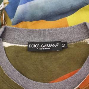 DOLCE&GABBANA Tシャツ 半袖 クルーネック 総柄 ストレッチ ロゴ 50 マルチカラー /BB