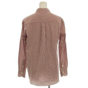 MAKER'S SHIRT 鎌倉 バンドカラーシャツ UJGG05 ストライプ ブラウス 長袖 F 赤 レッド /G