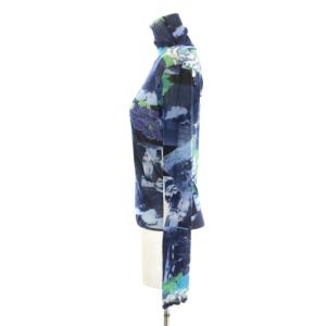 KENZO JUNGLE  カットソー 長袖 ハイネック 花柄 総柄 シアー 紺 ネイビー 青 ブルー 500220111