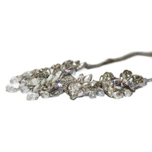 SWAROVSKI ネックレス ペンダント クリスタル 3連チェーン シルバーカラー /KH
