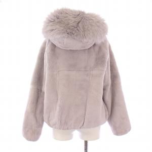 GRACE CONTINENTAL ラビットファージャケット ブルゾン アウター ジップアップ ショート丈 フード フォックスファー 36