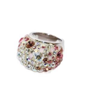 パヴェリング 指輪 クリスタル 55 13号 ピンク シルバーカラー /KH